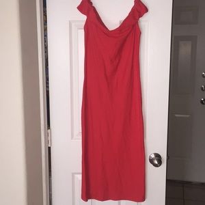 NWT Zara Red Orange Off the Shoulder Dress Size: S